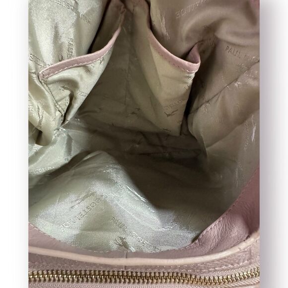 Paul Costelloe Mauve Pink Genuine Leather Large Hobo Bag‎ Retro Handbag - Picture 7 of 9